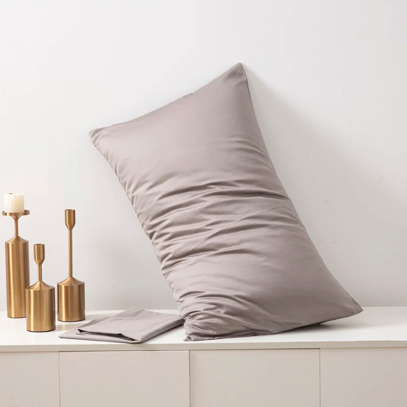 60S High Quality Egyptian Cotton Pillow Case Solid Color Home Hotel Bedding Pillow Cover Brief Style Pillowcase