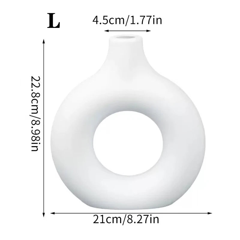 White Nordic Decorative Vase | Modern Home Decor for Table, Shelf & Wedding Centerpieces
