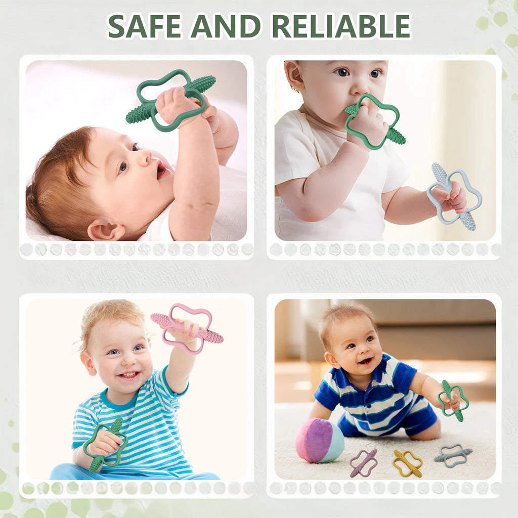 Baby Teething Toy – Food-Grade Silicone Easy-Grip Teether for Babies 0–12 Months