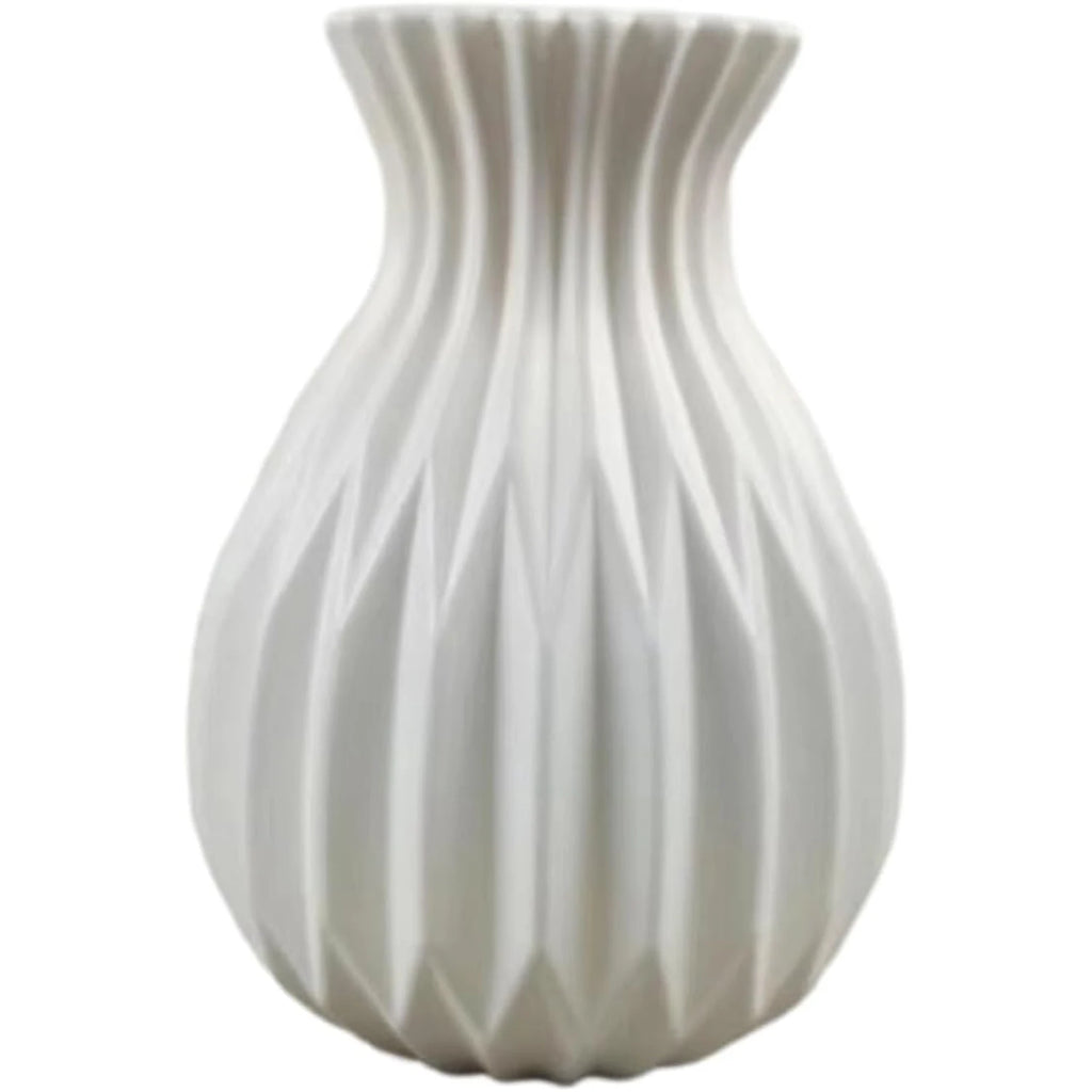 White Ceramic-Look Decorative Vase | Nordic Home Decor for Table, Wedding & Outdoor Styling