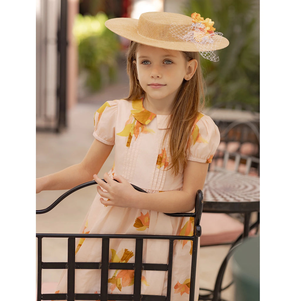 AP Spanish Sunset Collection SS26 Girls Puff Sleeves Dress Embroidery Sweater Boy V-neck Blazer Brothers Sisters Family Matching