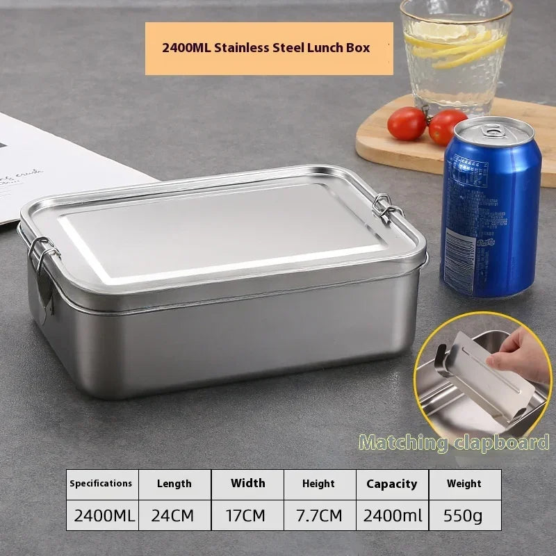 Stainless Steel Bento Box | Lockable Lunch Box with Airtight Clips
