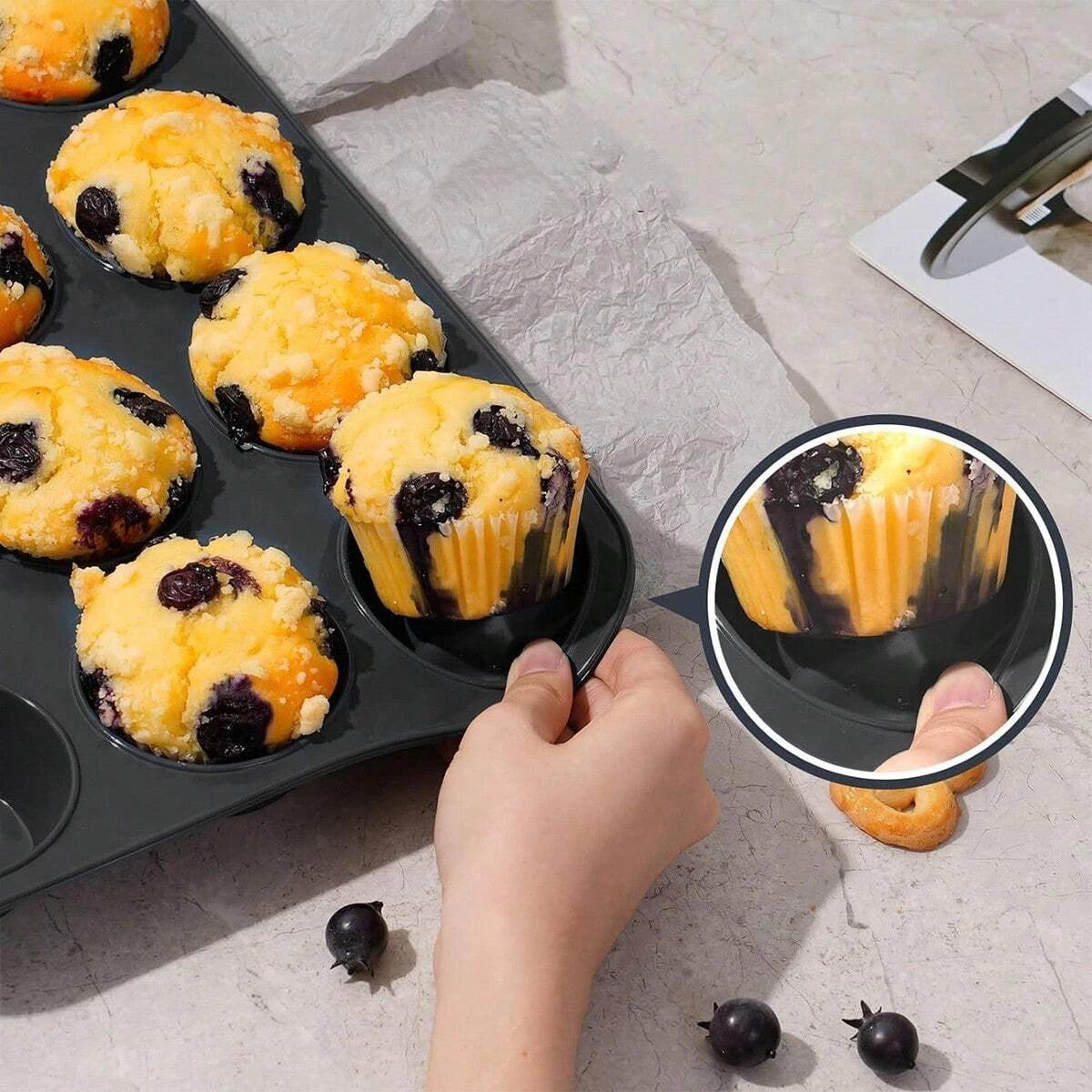 12 Holes Cupcakes Mold Non Stick Muffin Cupcake Silicone Mold Soap Chocolate Muffin Baking Pan Silicone Cake Mold Baking Tools