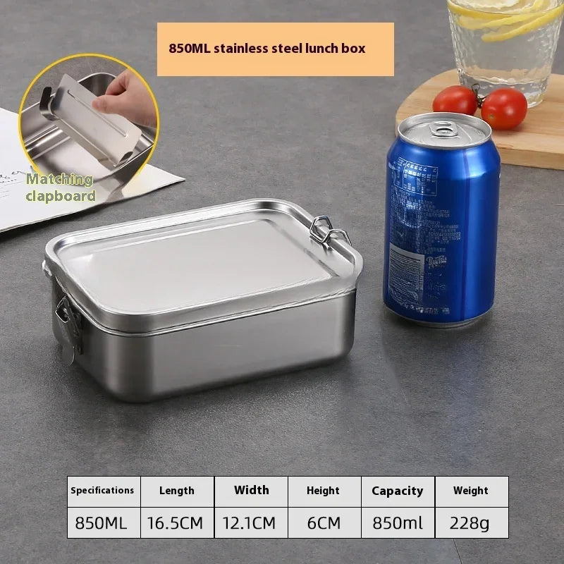 Stainless Steel Bento Box | Lockable Lunch Box with Airtight Clips