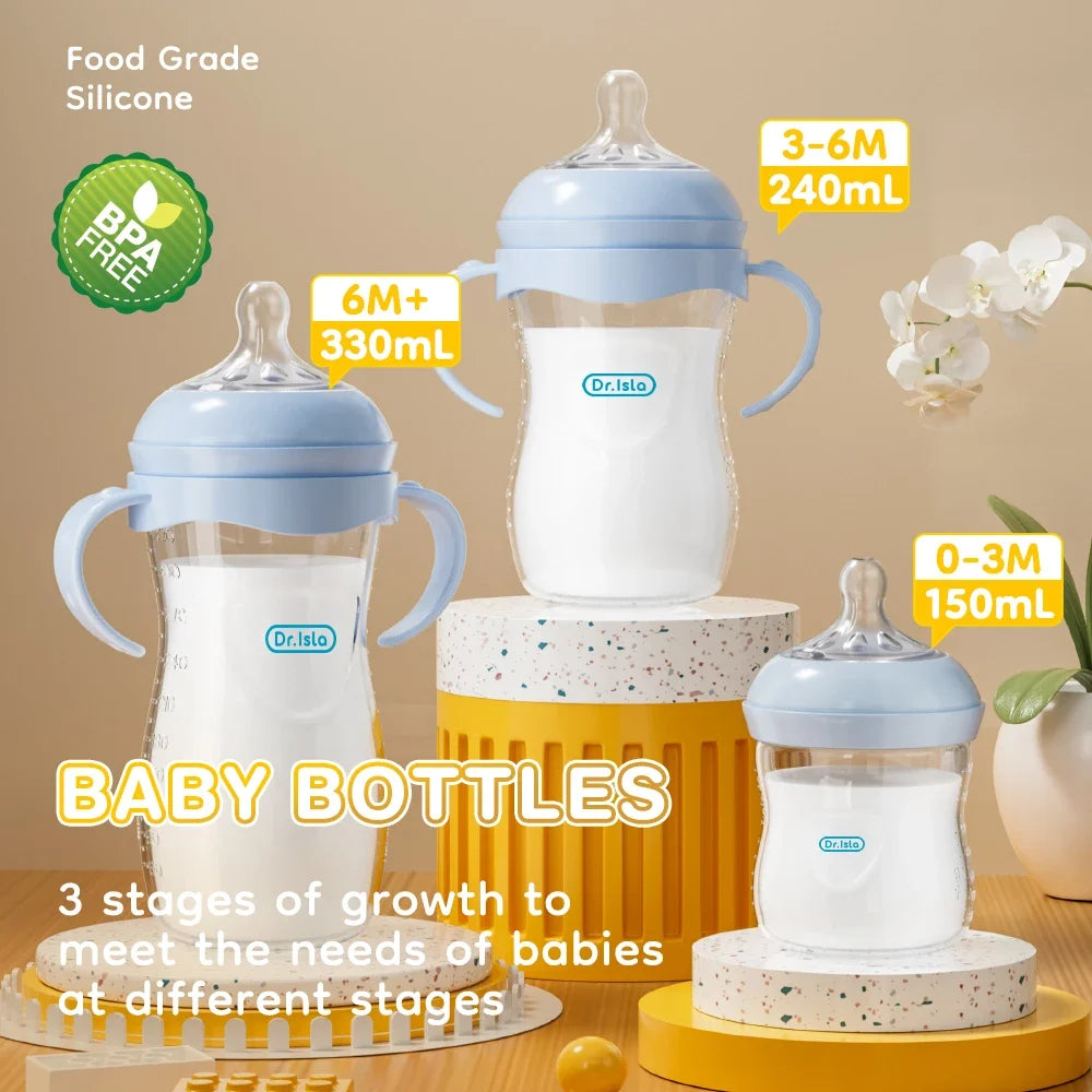 Baby Bottle Gift Set – 3-Size Feeding Bottle Set for Newborns (150ml, 240ml & 330ml)
