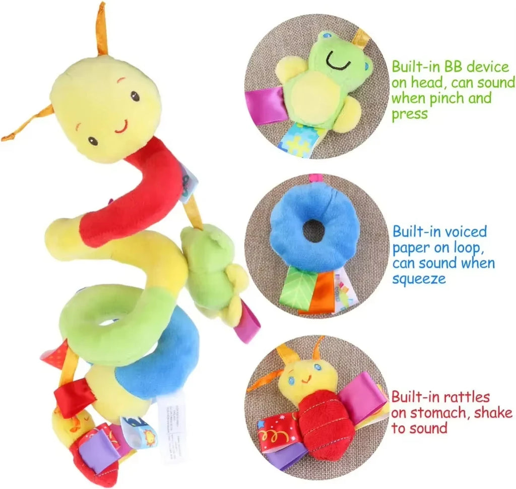 Baby Crib Hanging Rattle Toy – Soft Spiral Stroller & Car Seat Mobile | Newborn Gift | 0+ Months