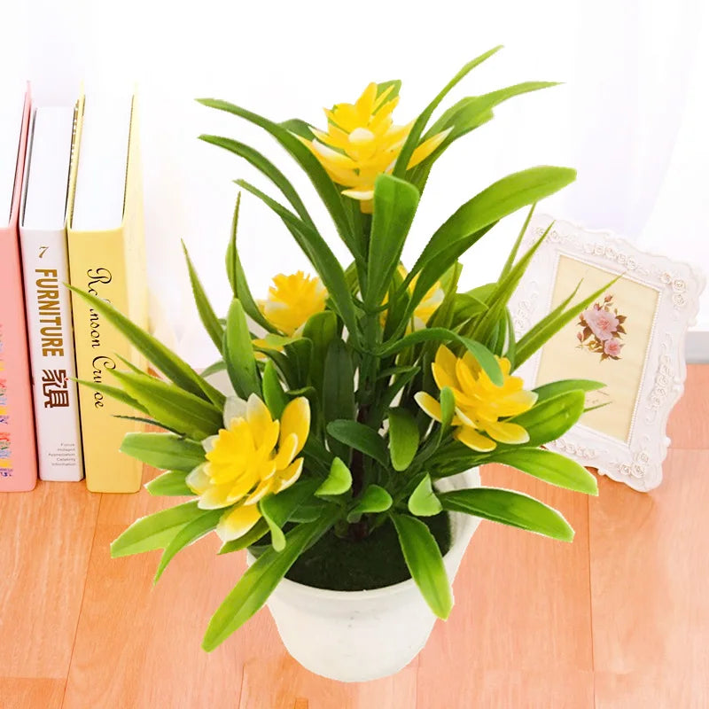 Artificial Lotus Flower Pot | Lifelike Faux Bonsai for Home, Office & Gift Décor