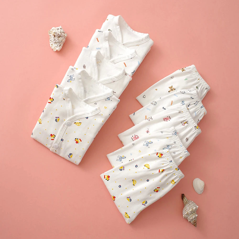 Newborn Baby Clothes Set – 100% Cotton Long Sleeve Top & Pants | Boy & Girl | 0-3 Months