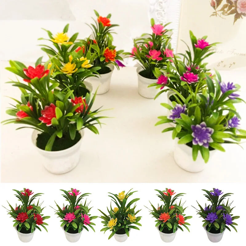 Artificial Lotus Flower Pot | Lifelike Faux Bonsai for Home, Office & Gift Décor