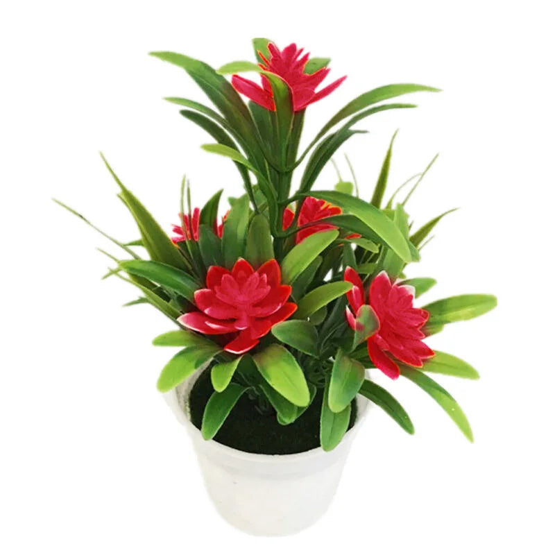 Artificial Lotus Flower Pot | Lifelike Faux Bonsai for Home, Office & Gift Décor