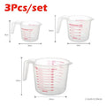3-Piece Kitchen Measuring Cup Set | PVC Graduated Beakers | 250ml, 500ml & 1000ml | Baking & Cooking