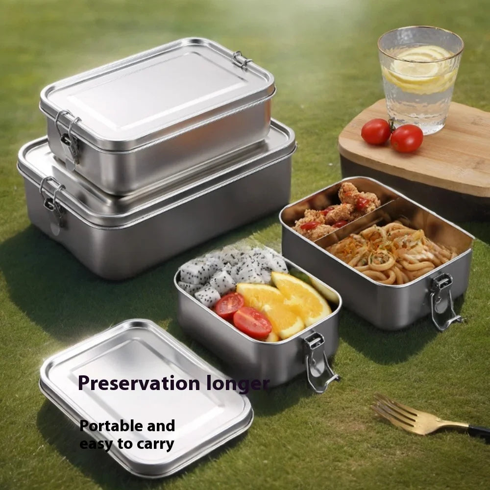 Stainless Steel Bento Box | Lockable Lunch Box with Airtight Clips