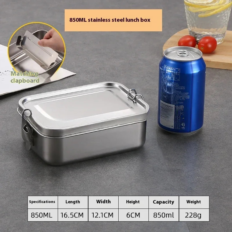 Stainless Steel Bento Box | Lockable Lunch Box with Airtight Clips