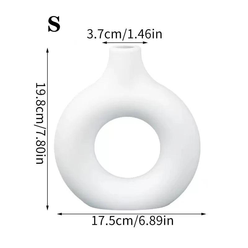 White Nordic Decorative Vase | Modern Home Decor for Table, Shelf & Wedding Centerpieces