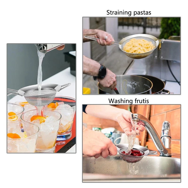 Stainless Steel Mesh Strainer & Sieve Set | Fine Mesh Oil Strainer