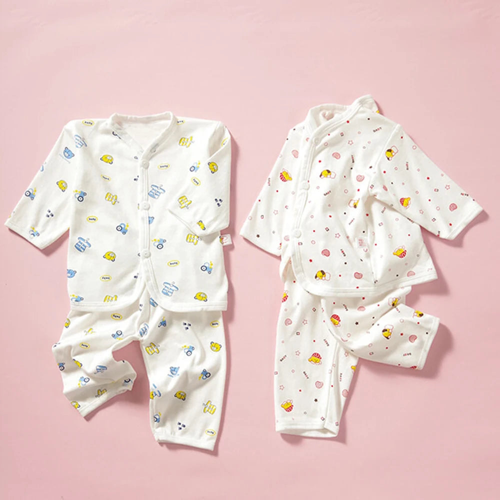Newborn Baby Clothes Set – 100% Cotton Long Sleeve Top & Pants | Boy & Girl | 0-3 Months