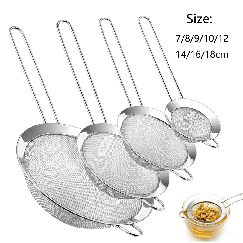 Stainless Steel Mesh Strainer & Sieve Set | Fine Mesh Oil Strainer
