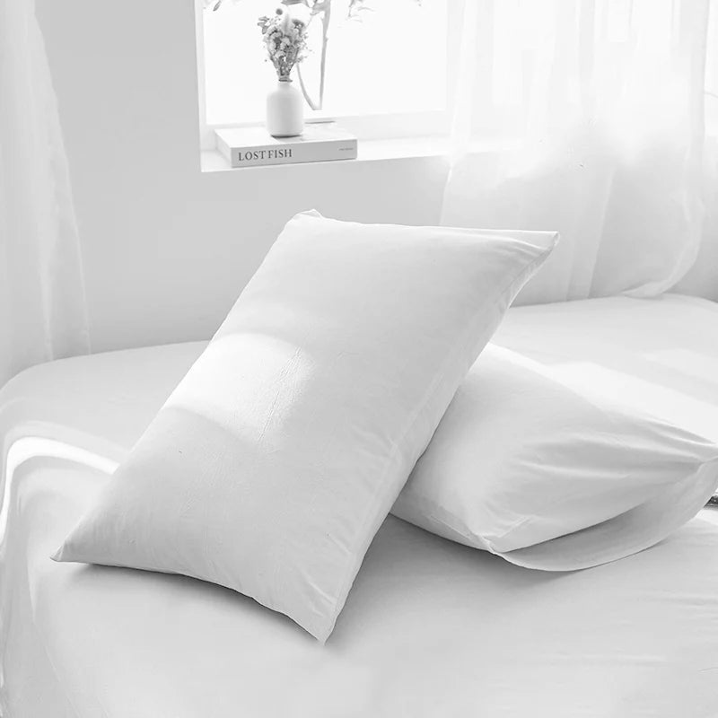 1pc Solid Color Pillow Cover 20 in x 30 in (50x76cm) Rectangular White Pillowcase Bedding Pillow Case