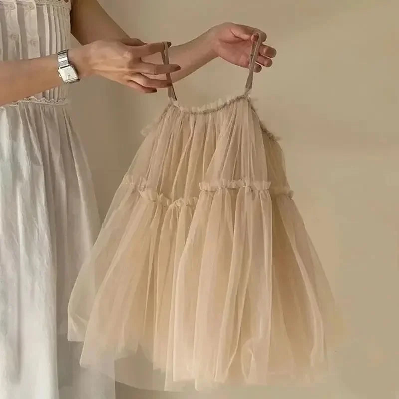Baby Girls Dress Summer Toddler Kids Lace Mesh Dresses Baby Tutu Dresses Children Birthday Party Dress Girl Clothes