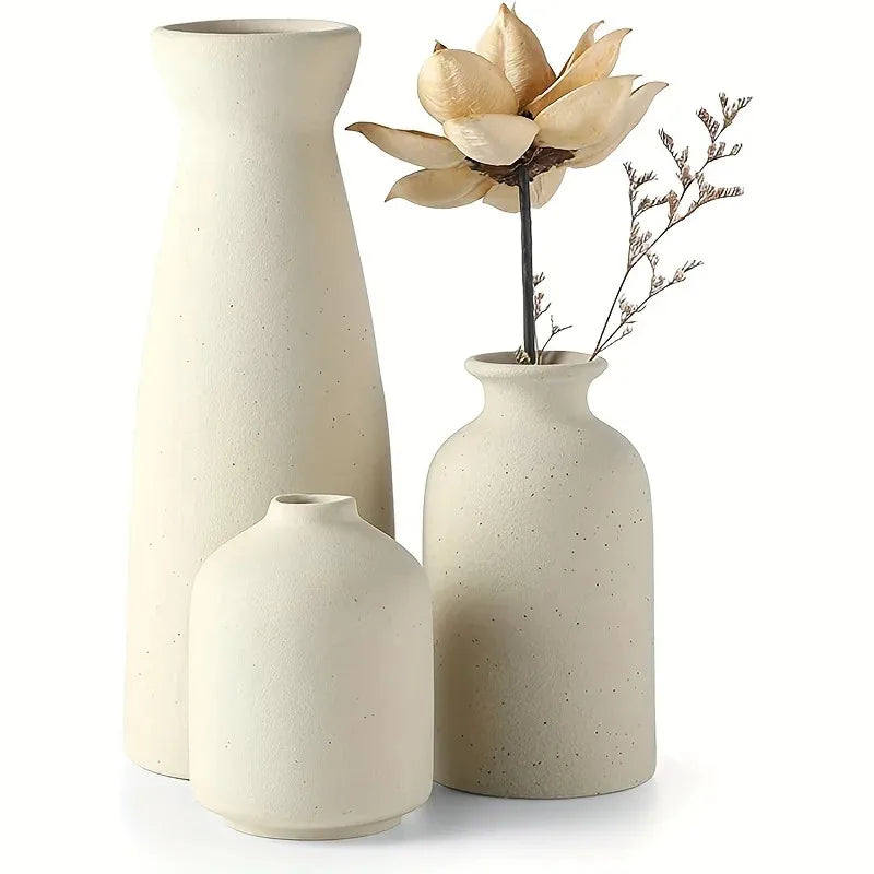 Set of 3 Ceramic Vases | Elevate Every Room with Timeless, Gallery-Worthy & Style