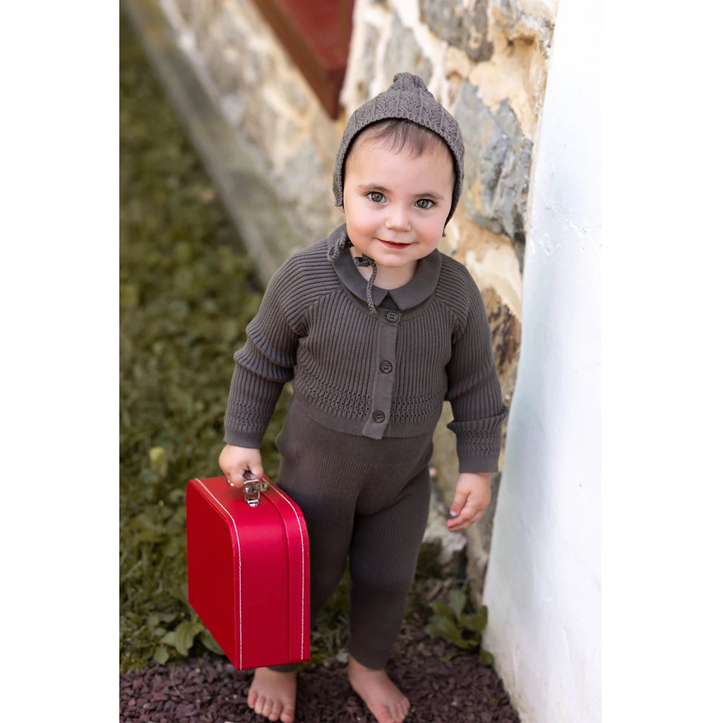 AP Baby British Knit Coordinate Collection Baby Kids Modal Romper Cute Knitting Cardigan and Overalls Pants