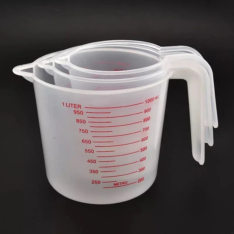 3Pcs/Set Baking Liquid Measuring Cups PVC Scale Cup Plastic Measuring Volume Beaker Kitchen Baking Tools