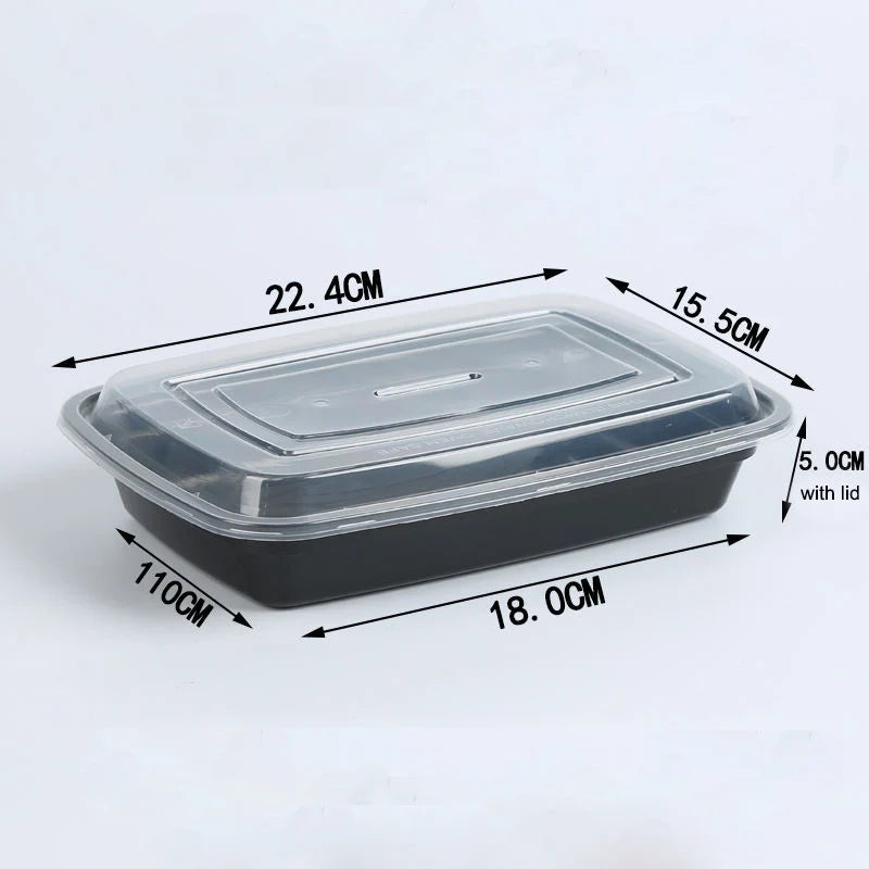 15 Pack Meal Prep Containers Microwave Safe Food Storage Containers with Lids Plastic Bento Lunch Box Stackable Disposable