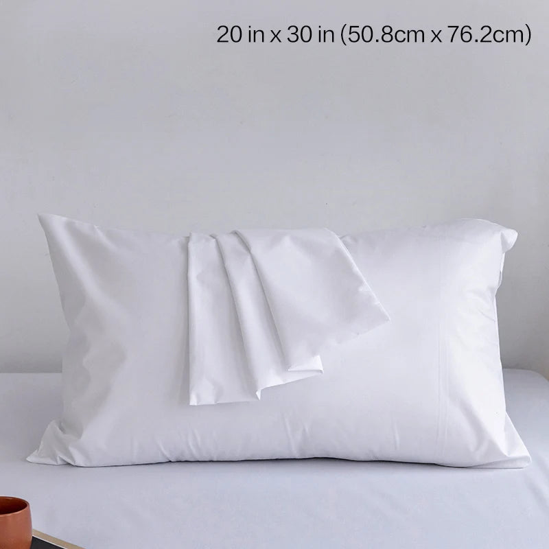1pc Solid Color Pillow Cover 20 in x 30 in (50x76cm) Rectangular White Pillowcase Bedding Pillow Case