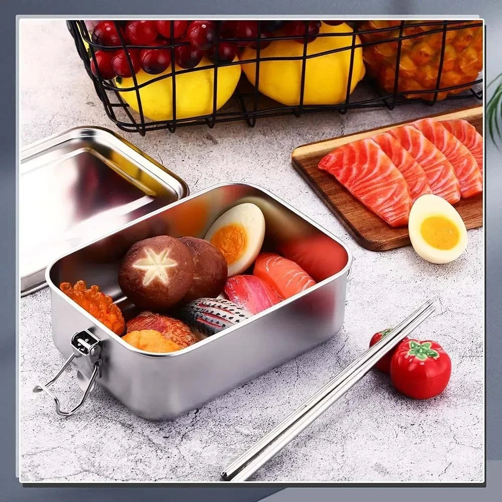 Stainless Steel Bento Box | Lockable Lunch Box with Airtight Clips