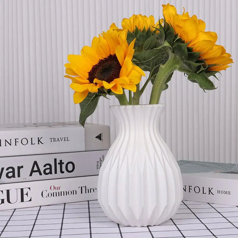 White Ceramic-Look Decorative Vase | Nordic Home Decor for Table, Wedding & Outdoor Styling