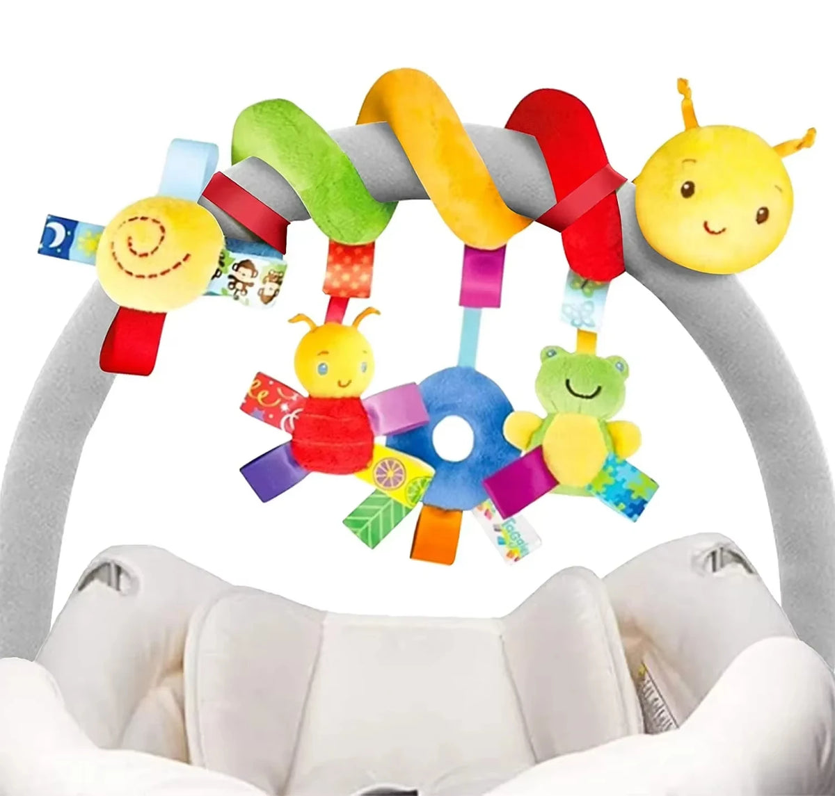 Baby Crib Hanging Rattle Toy – Soft Spiral Stroller & Car Seat Mobile | Newborn Gift | 0+ Months