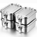 Stainless Steel Bento Box | Lockable Lunch Box with Airtight Clips