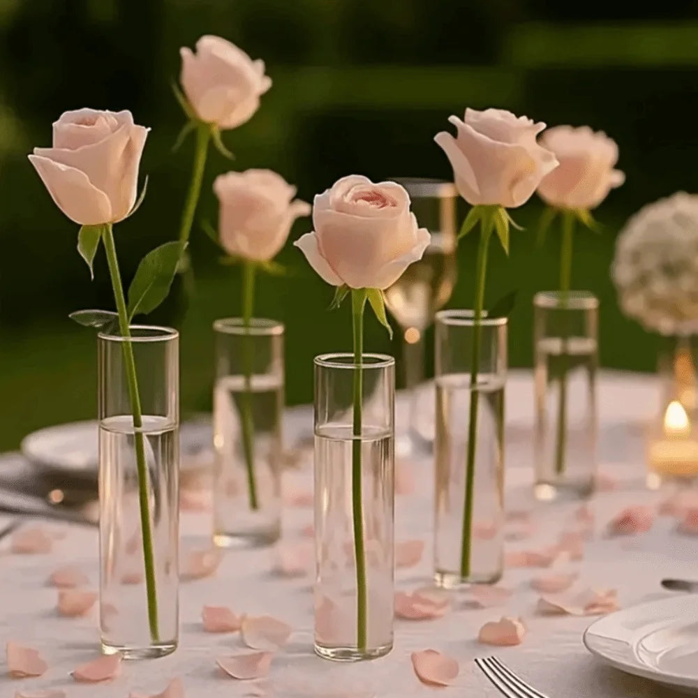 Crystal Clarity with Endless Possibilities | Clear Cylindrical Flower Vase for Home, Events & Floral Styling