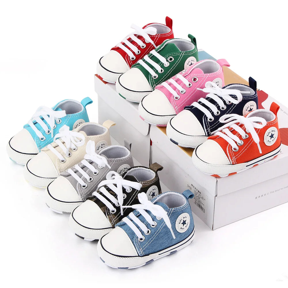 Baby Shoes Gift Bundle – 3 Pairs | Soft Sole Non-Slip | Boys & Girls | 21 Colors | 0–18 Months