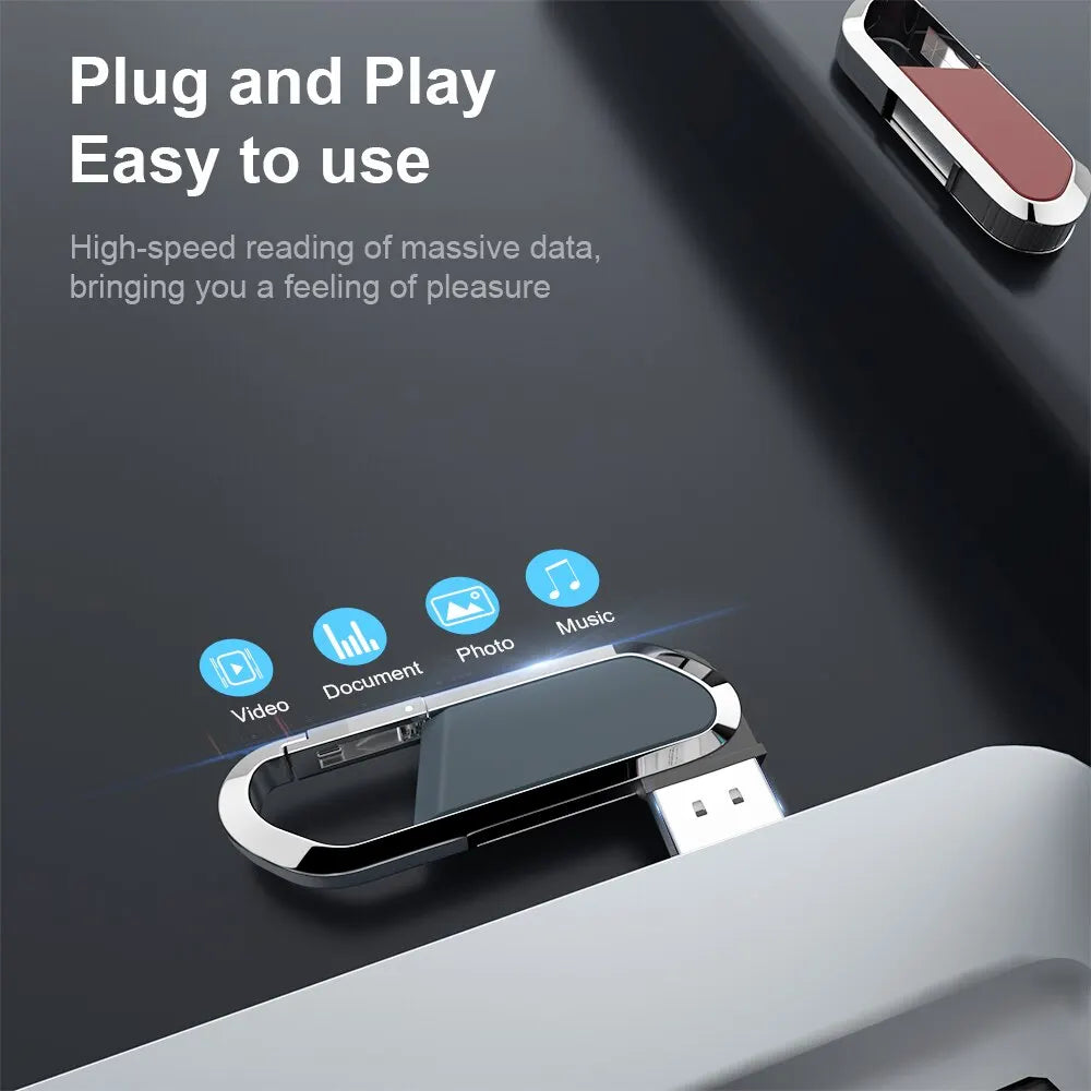Hot Sale Metal USB Flash Drive 64gb Memory Stick Black Waterproof Pen Drive 128gb Personalized Portability Pendrive