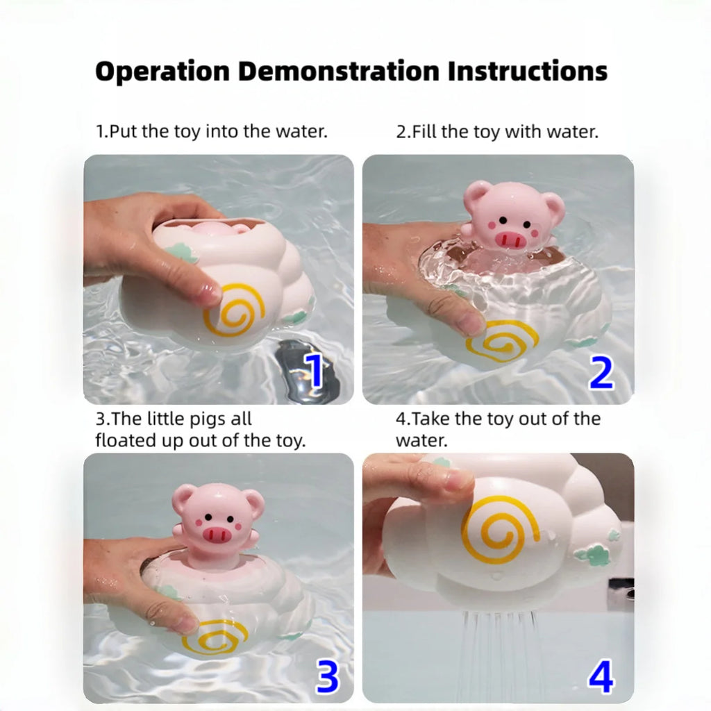 Baby Bath Toy – Cute Animal Water Spraying Shower Toy for Kids | Pig & Deer | 12+ Months
