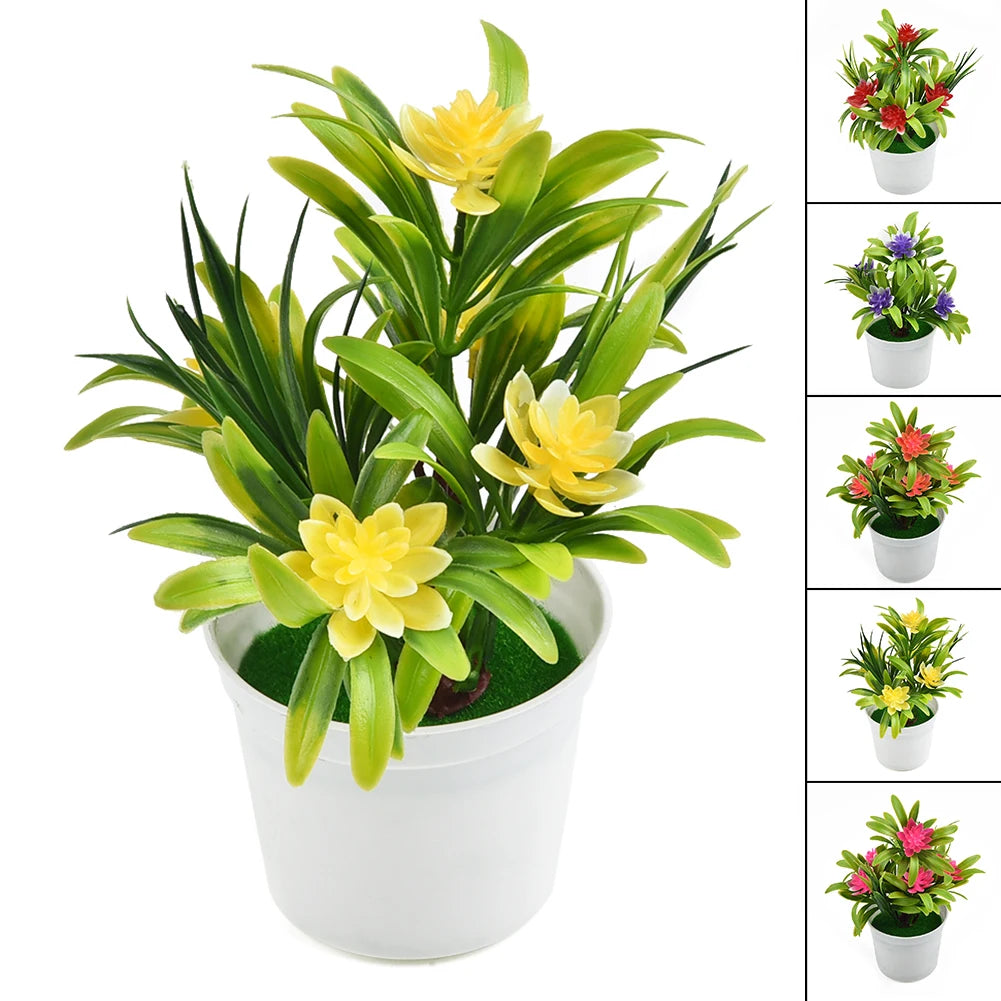 Artificial Lotus Flower Pot | Lifelike Faux Bonsai for Home, Office & Gift Décor
