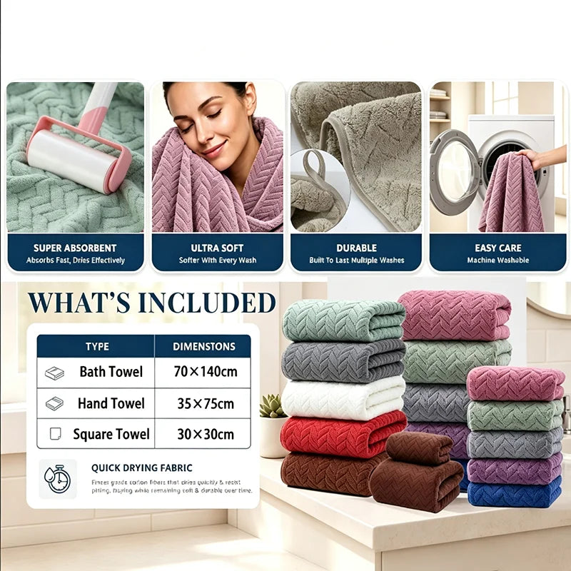 High Quality Thick Coral Velvet Bath Towels, Soft and Absorbent Towels, Sports Beach Towels for Home and Hotel Use