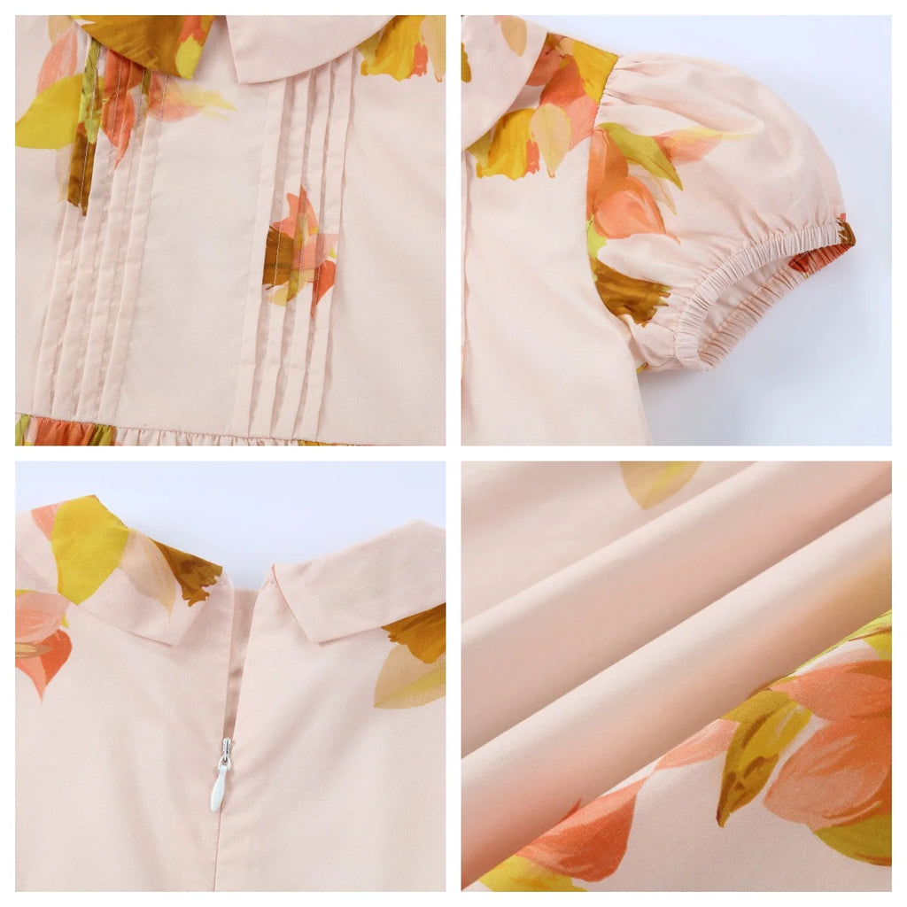 AP Spanish Sunset Collection SS26 Girls Puff Sleeves Dress Embroidery Sweater Boy V-neck Blazer Brothers Sisters Family Matching